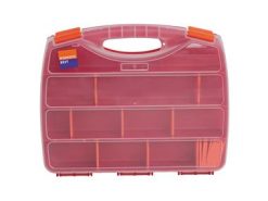 Plastový organizér 32x26x5cm 22 pozícií Farba: červená 22 priehradiek s priehľadným vekom