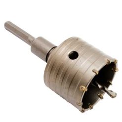 Príklepová vŕtacia korunka priemer 75mm so stopkou 110mm šesťhran Závit adaptér / korunka M22