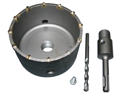 Príklepová vŕtacia korunka priemer 100mm so stopkou 110mm SDS + Závit adaptér / korunka M22