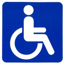 Symbol bezbariérový vstup 105x105mm - samolepka Samolepiace bezpečnostné tabuľka formátu 105x105 mm