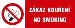 Zákaz fajčenia - No smoking 210x70mm - samolepka Samolepiace bezpečnostné tabuľka formátu 210x84 mm