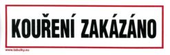 Fajčenie zakázané 210x70mm - plastová tabuľka Plastová bezpečnostná tabuľka formátu 210x70 mm