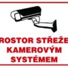Priestor strážený kamerovým systémom 210x297mm - samolepka Samolepiace bezpečnostné tabuľka formátu 297x210 mm