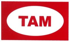 Znak "TAM" 80x40mm - samolepka Samolepiace bezpečnostné tabuľka formátu 80x40 mm