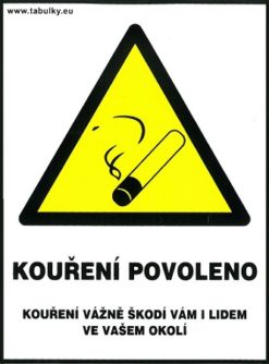 Fajčenie povolené - pre reštaurácie 120x160mm - samolepka Samolepiace tabuľka formátu 120x160 mm podľa protifajčiarskeho zákona č. 305/2009 - pre reštaurácie.