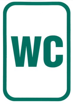 WC 105x150mm - samolepka Samolepiace bezpečnostné tabuľka formátu 105x150 mm