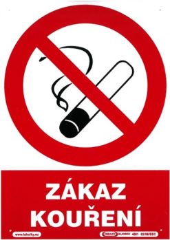 Zákaz fajčenia 210x297mm - plastová tabuľka Plastová bezpečnostná tabuľka formátu 210x297 mm