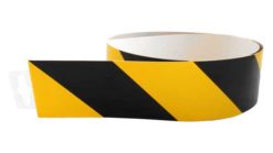 Bezpečnostný pás žlto / čierny protismeru 980x60mm - samolepka Samolepiace bezpečnostné tabuľka formátu 980x60 mm