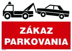 Zákaz parkovaním 210x297mm - plastová tabuľka Plastová bezpečnostná tabuľka formátu 210x297 mm