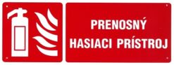 Prenosný hasiaci prístroj 210x80mm - plastová tabuľka Plastová bezpečnostná tabuľka formátu 210x80 mm