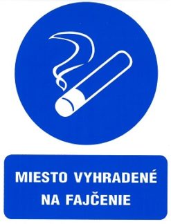 Miesto vyhradené na fajcenie 160x120mm - samolepka Samolepiace bezpečnostné tabuľka formátu 160x120mm