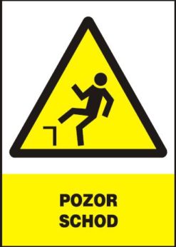 Pozor schod - plastová tabuľka A4