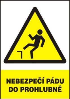 Nebezpečenstvo pádu do priehlbiny - plastová tabuľka A4