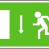 Panáčik šípka dole a dveře - plastová tabuľka 210x123mm