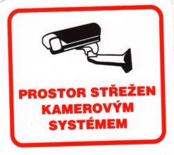 Priestor strážený kamerovým systémom - samolepka 100x90mm