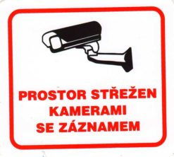 Priestor strážený kamerami so záznamom - samolepka 100x90mm