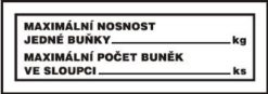 Maximálna nosnosť regálu - samolepka 105x37mm