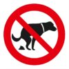 Zákaz venčenie psov 210x210mm - samolepka Samolepiace bezpečnostné tabuľka formátu 210x210 mm