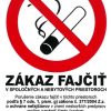 Zákaz fajčiť v spoločných a nebytových priestoroch 140x90mm - samolepka Samolepiace bezpečnostné tabuľka formátu 140x90mm